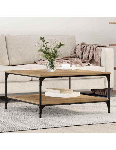 Tavolino da salotto rovere artigianale 80 x 80 x 40 cm