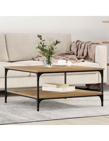 Tavolino da salotto rovere artigianale 80 x 80 x 40 cm