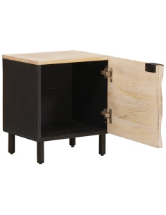 Armadio da Notte Bianco 40 x 33 x 46 cm Legno di mango massello 2