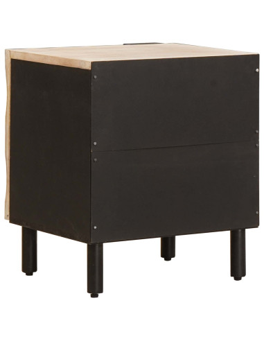 Armadio da Notte Bianco 40 x 33 x 46 cm Legno di mango massello