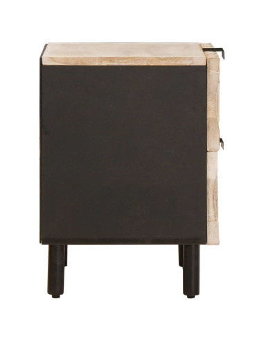 Armadio da Notte Bianco 40 x 33 x 46 cm Legno di mango massello