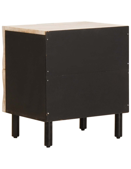 Armadio da Notte Bianco 40 x 33 x 46 cm Legno di mango massello