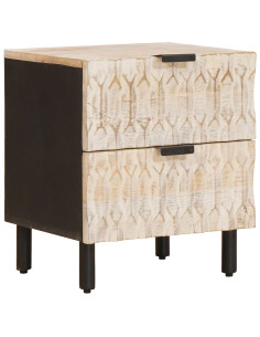 Armadio da Notte con cassetto 2 pcs Bianco 40 x 33 x 46 cm 2