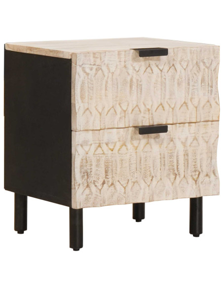 Armadio da Notte con cassetto 2 pcs Bianco 40 x 33 x 46 cm