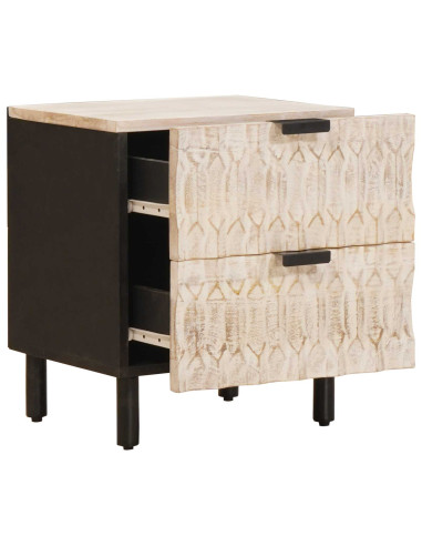 Armadio da Notte con cassetto 2 pcs Bianco 40 x 33 x 46 cm