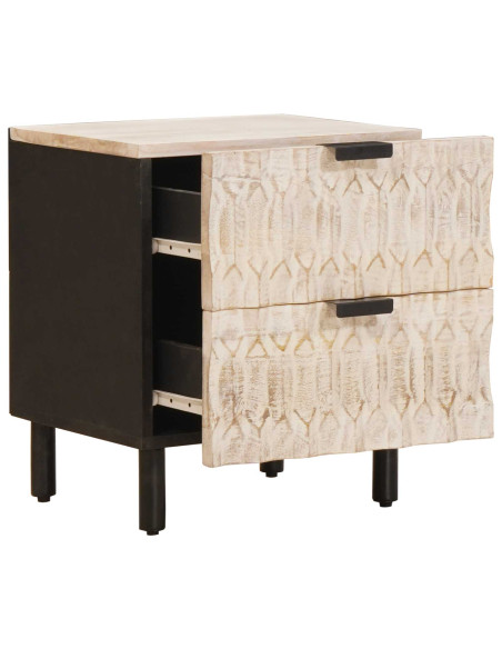 Armadio da Notte con cassetto 2 pcs Bianco 40 x 33 x 46 cm