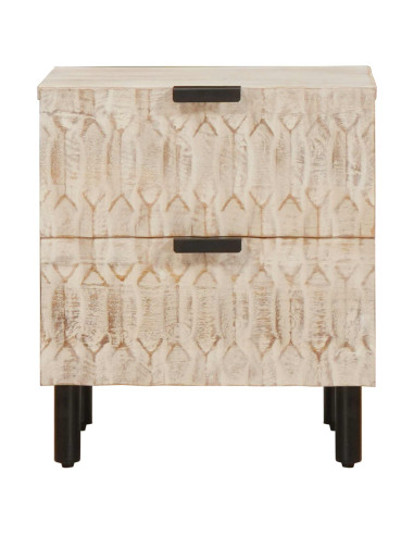 Armadio da Notte con cassetto 2 pcs Bianco 40 x 33 x 46 cm