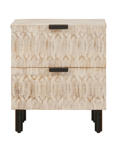 Armadio da Notte con cassetto 2 pcs Bianco 40 x 33 x 46 cm