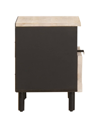 Armadio da Notte Bianco 40 x 33 x 46 cm Legno di mango massello