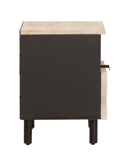 Armadio da Notte Bianco 40 x 33 x 46 cm Legno di mango massello