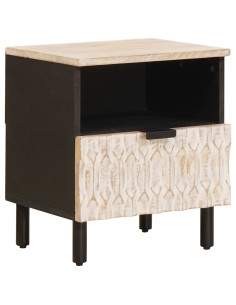 Armadio da Notte con cassetto 2 pcs Bianco 40 x 33 x 46 cm 2