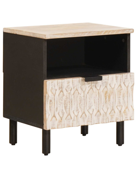 Armadio da Notte con cassetto 2 pcs Bianco 40 x 33 x 46 cm