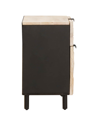 Armadio da Notte Bianco 50 x 33 x 60 cm Legno di mango massello