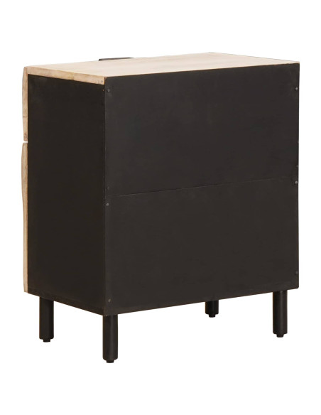 Armadio da Notte Bianco 50 x 33 x 60 cm Legno di mango massello