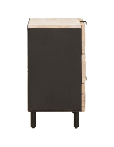 Armadio da Notte Bianco 50 x 33 x 62 cm Legno di mango massello