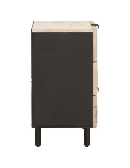 Armadio da Notte Bianco 50 x 33 x 62 cm Legno di mango massello