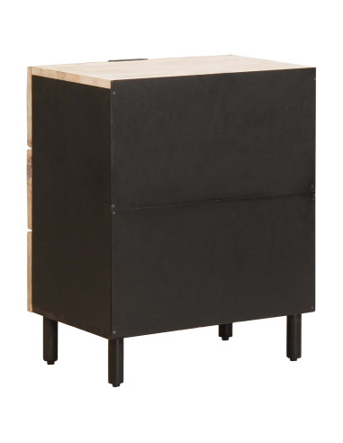 Armadio da Notte Bianco 50 x 33 x 62 cm Legno di mango massello