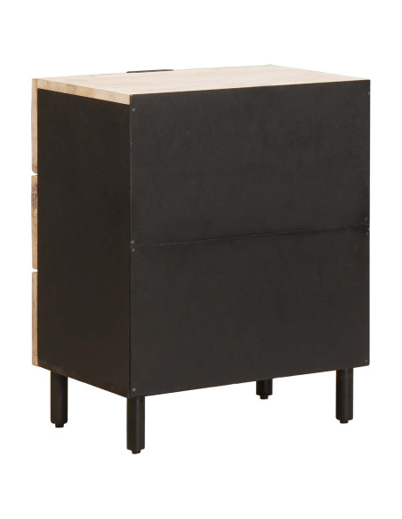 Armadio da Notte Bianco 50 x 33 x 62 cm Legno di mango massello