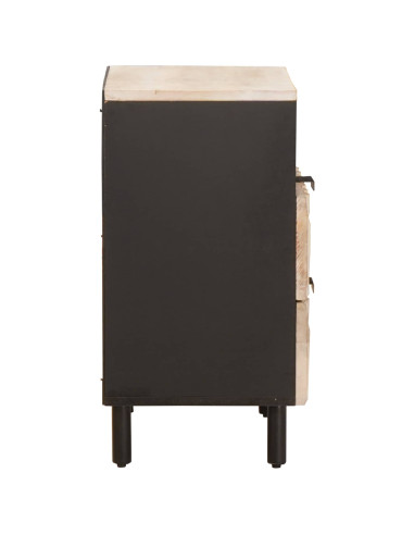 Armadio da Notte Bianco 50 x 33 x 60 cm Legno di mango massello