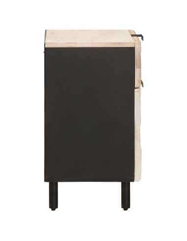 Armadio da Notte Bianco 50 x 33 x 60 cm Legno di mango massello