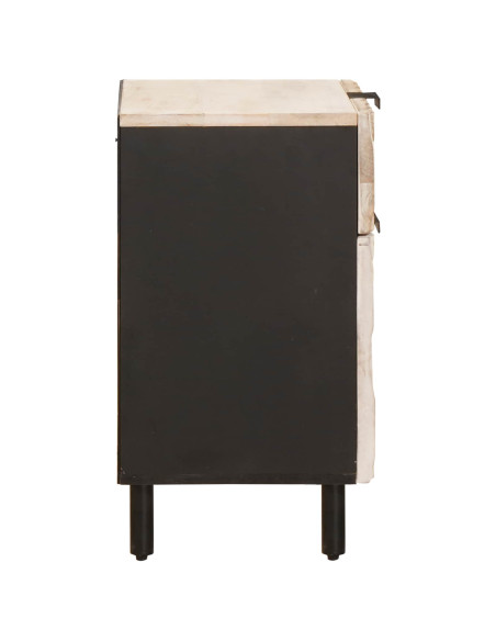 Armadio da Notte Bianco 50 x 33 x 60 cm Legno di mango massello