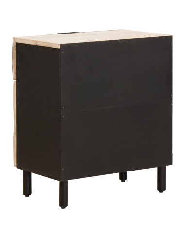 Armadio da Notte Bianco 50 x 33 x 60 cm Legno di mango massello