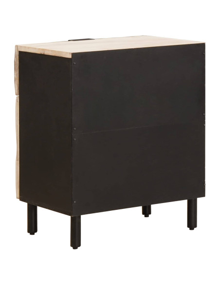 Armadio da Notte Bianco 50 x 33 x 60 cm Legno di mango massello