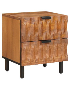 Armadio da Notte con cassetto 2 pcs Marrone 40 x 33 x 46 cm 2