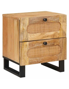 Armadio da Notte con cassetto 2 pcs Naturale 40 x 33 x 46 cm 2
