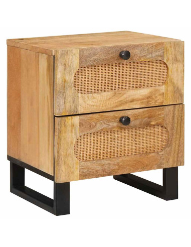 Armadio da Notte con cassetto 2 pcs Naturale 40 x 33 x 46 cm
