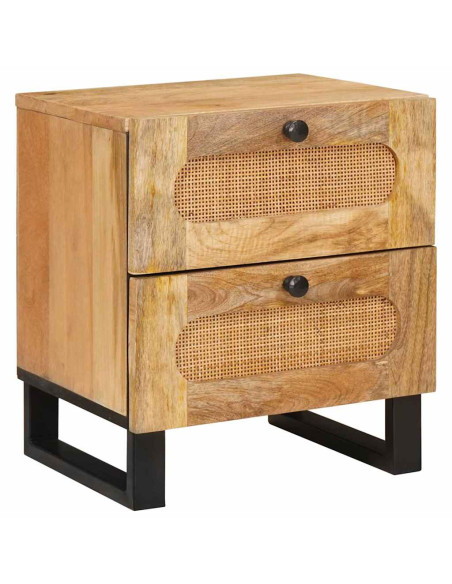 Armadio da Notte con cassetto 2 pcs Naturale 40 x 33 x 46 cm