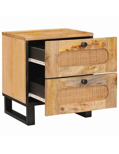 Armadio da Notte con cassetto 2 pcs Naturale 40 x 33 x 46 cm