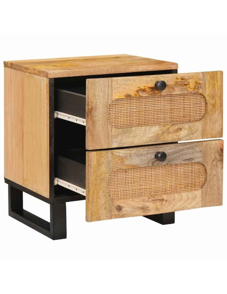 Armadio da Notte con cassetto 2 pcs Naturale 40 x 33 x 46 cm