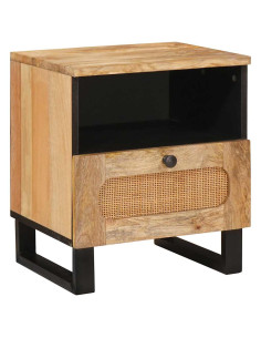 Armadio da Notte con cassetto 2 pcs Naturale 40 x 33 x 46 cm 2