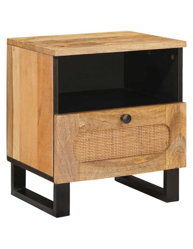 Armadio da Notte con cassetto 2 pcs Naturale 40 x 33 x 46 cm