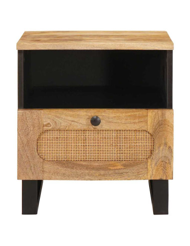 Armadio da Notte con cassetto 2 pcs Naturale 40 x 33 x 46 cm