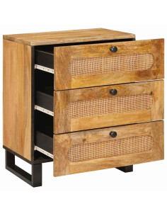 Armadio da Notte con cassetto Naturale 50 x 33 x 62 cm 2