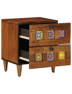 Armadio da Notte con cassetto Marrone 40 x 33 x 46 cm 2