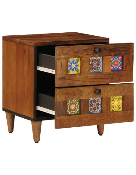 Armadio da Notte con cassetto 2 pcs Marrone 40 x 33 x 46 cm