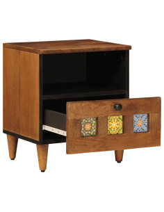 Armadio da Notte con cassetto Marrone 40 x 33 x 46 cm 2