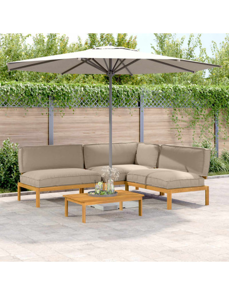 Set di divani con cuscino 4 pcs Talpa Legno di Acacia Massello