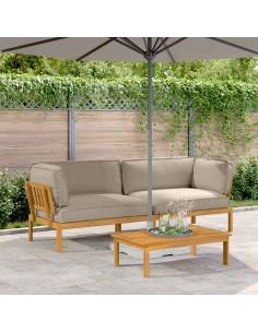 Set di divani con cuscino 2 pcs Talpa Legno di Acacia Massello