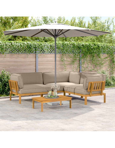 Set di divani con cuscino 4 pcs Talpa Legno di Acacia Massello