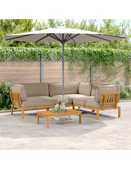 Set di divani con cuscino 4 pcs Talpa Legno di Acacia Massello