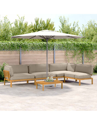 Set di divani con cuscino 5 pcs Talpa Legno di Acacia Massello