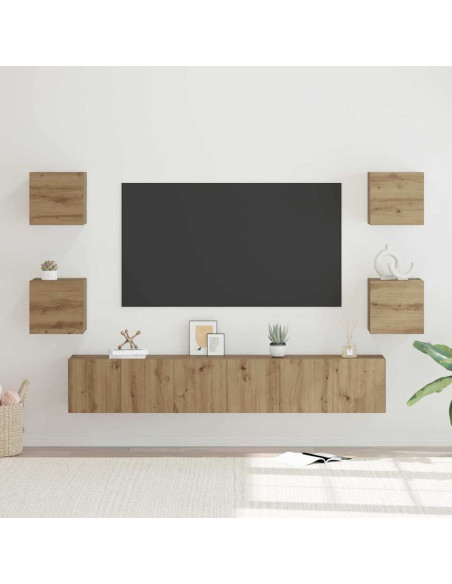 Set mobile TV 7 pcs Rovere artigianale Legno multistrato