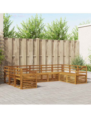 Set divani 9 pcs Naturale Legno di Acacia Massello