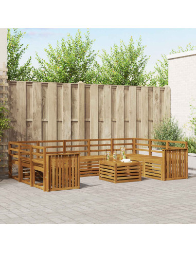 Set divani 10 pcs Naturale Legno di Acacia Massello