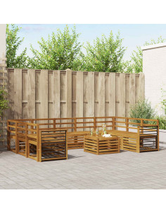 Set divani 10 pcs Naturale Legno di Acacia Massello