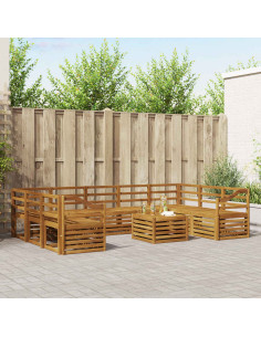 Set divani 10 pcs Naturale Legno di Acacia Massello